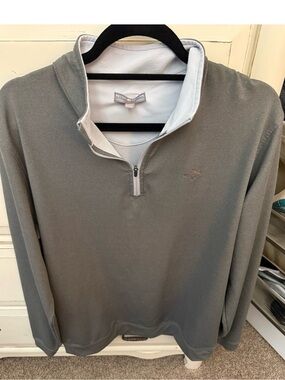 Peter Millar Gray Quarter-Zip Sweater - large. Like new!